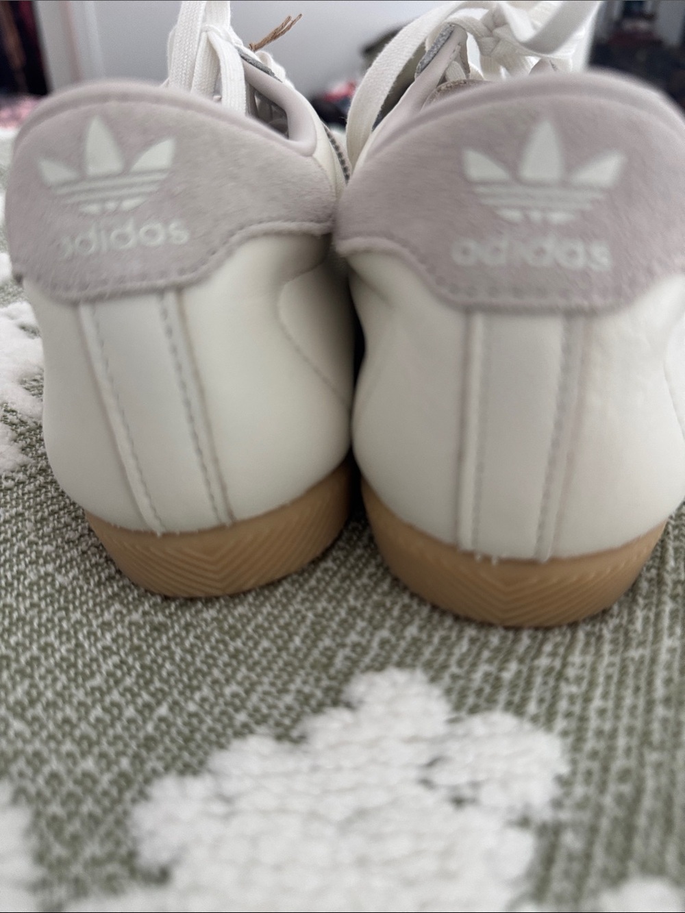 Adidas Originals Paris Leather Sneakers Off White Gray Men’s 8 1/2 Women’s 9.5 - Picture 7 of 7